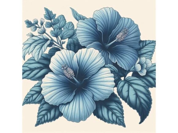 Download A Vintage Botanical Illustration of Blue - Botanical Collection