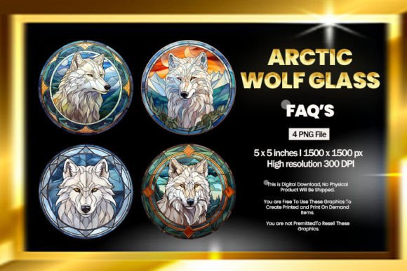 Download Arctic Wolf Stained Glass - Arctic wolf Collection