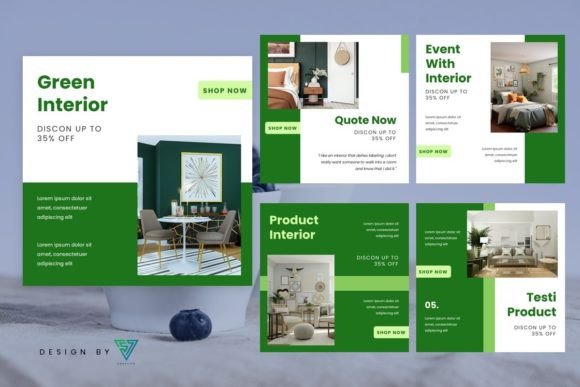 Download Template Instagram  - Green Interior - Template Collection