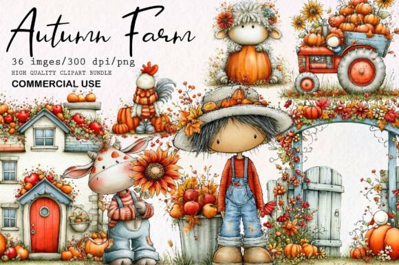 Download Autumn Farm PNG Clipart Bundle - Premium Resources