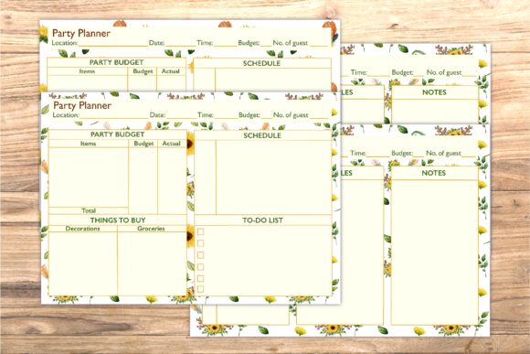 Download Sunflower Party Printable Planner - Party printable Collection