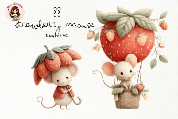 Download Strawberry Mouse PNG Clipart Bundle - Premium Resources