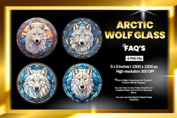 Download Arctic Wolf Stained Glass - Arctic wolf Collection