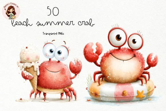 Download Cute Beach Crab PNG Clipart Bundle - Png clipart bundle Collection