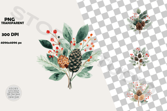 Download Festive Watercolor Botanical Clipart - Botanical Collection