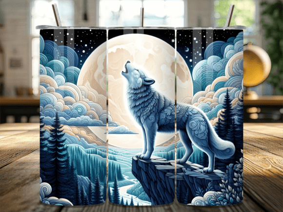 Download Arctic Wolf Forest 20oz Tumbler Wrap - Arctic wolf Collection