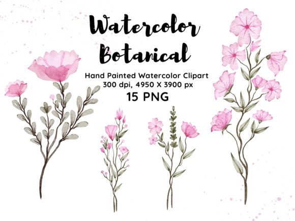 Download Watercolor Botanical Clipart PNG - Botanical Collection