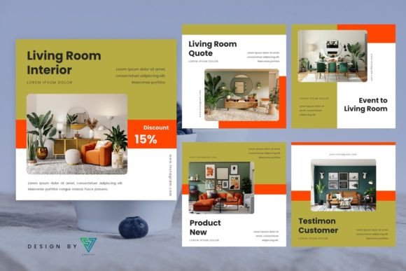 Download Template Instagram- Living Room Interior - Template Collection
