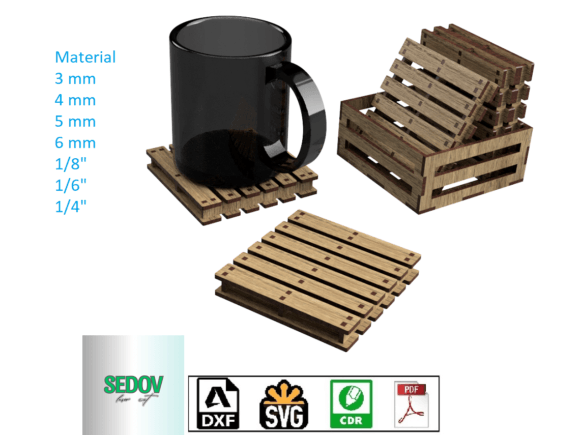 Download Cup Holders - Coaster Laser Cut Template - Template Collection